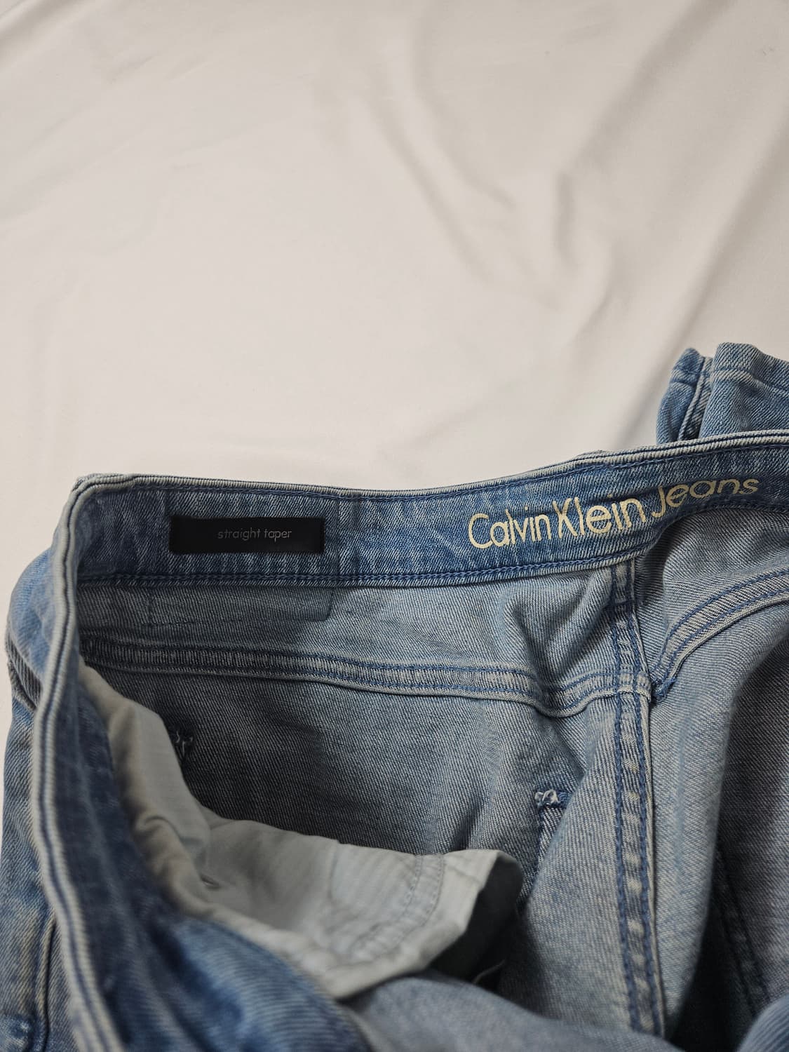 캘빈클라인 가죽패치 데님팬츠 청바지 진 스트레이트 테이퍼 32x34 상품이미지5