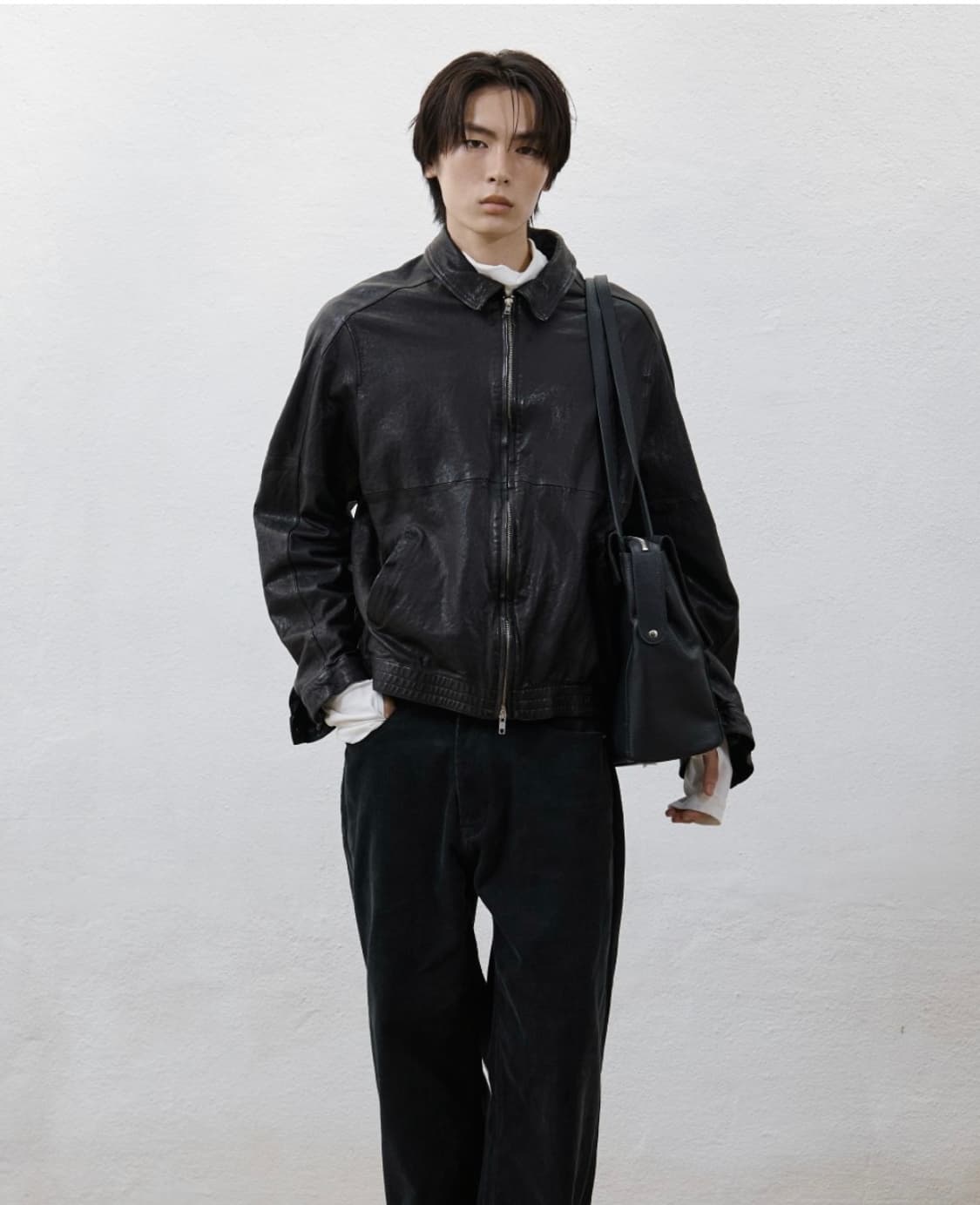 유스 워시드 레더 블루종 상품이미지1