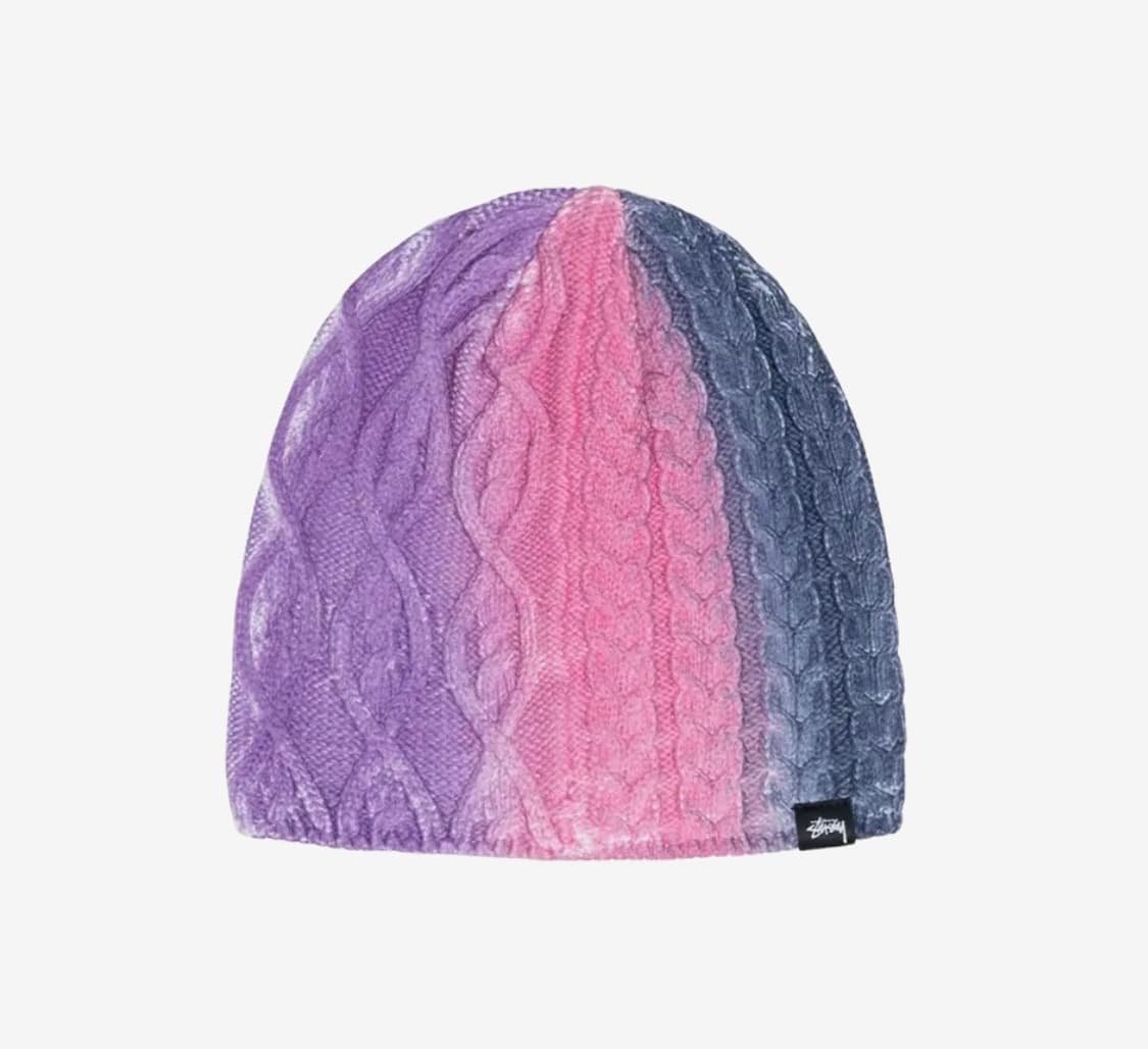 스투시 스컬캡 스프레이 니트 퍼플 멀티 비니 상품이미지1