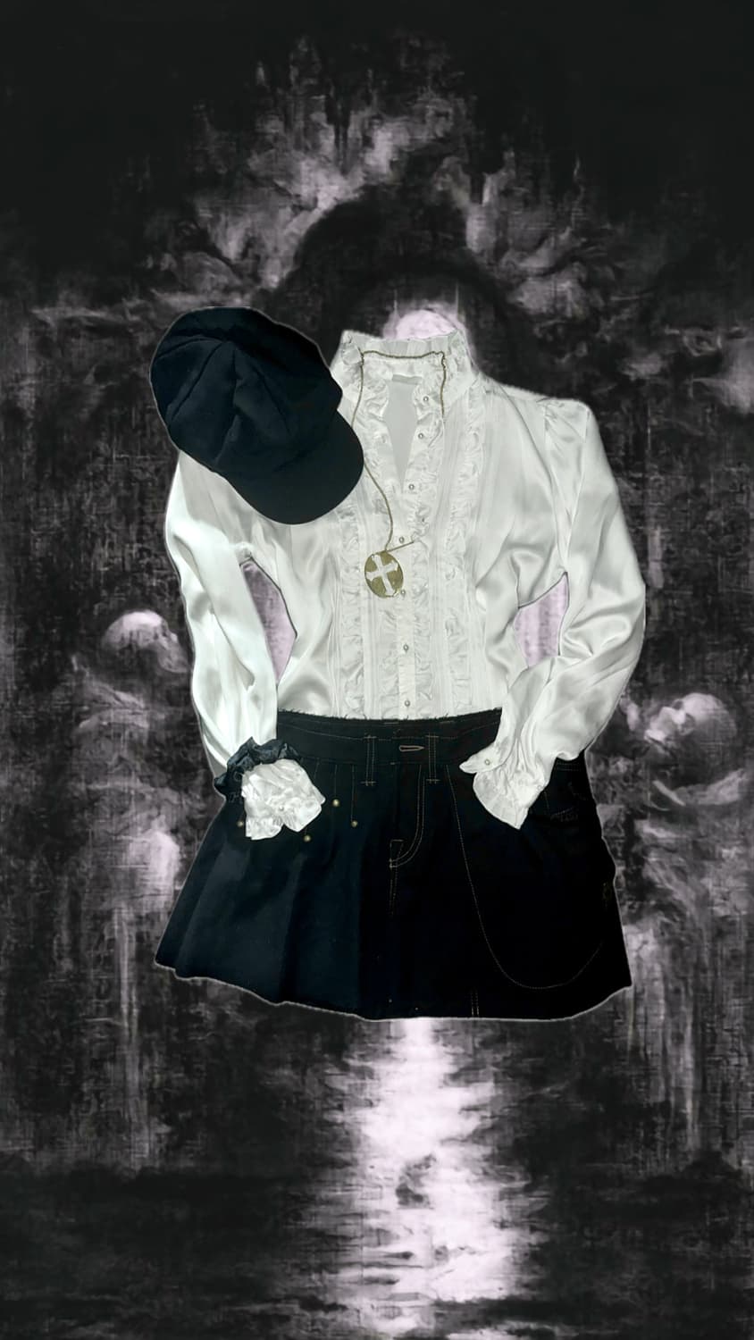 Goth 블라우스 set 고스로리 상품이미지1