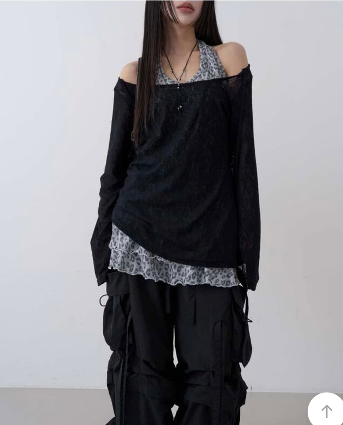 로웨어 레오파드 홀터 프릴 나시 상품이미지5