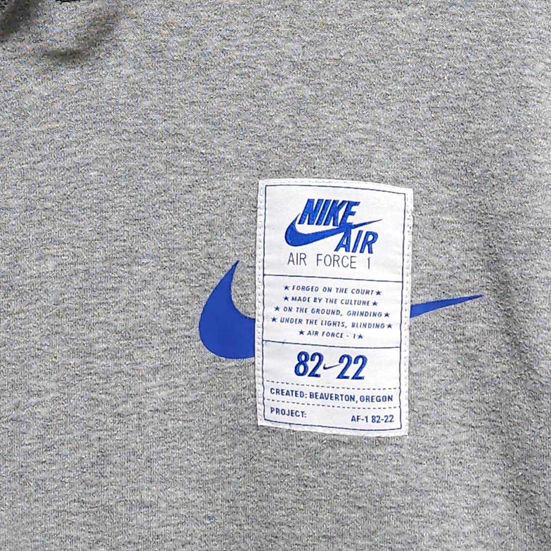 100)NIKE 나이키 에어포스 스웻 후드티 그레이 상품이미지2