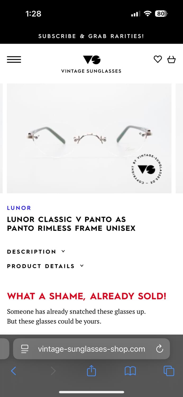 르노 안경 Lunor Classic V Panto AS 상품이미지1