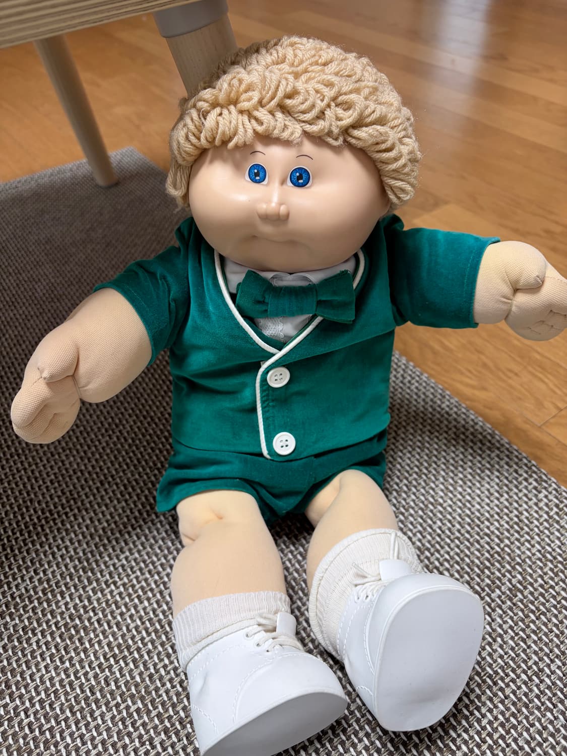 빈티지 양배추인형 남아 그린벨벳슈트 상품이미지1