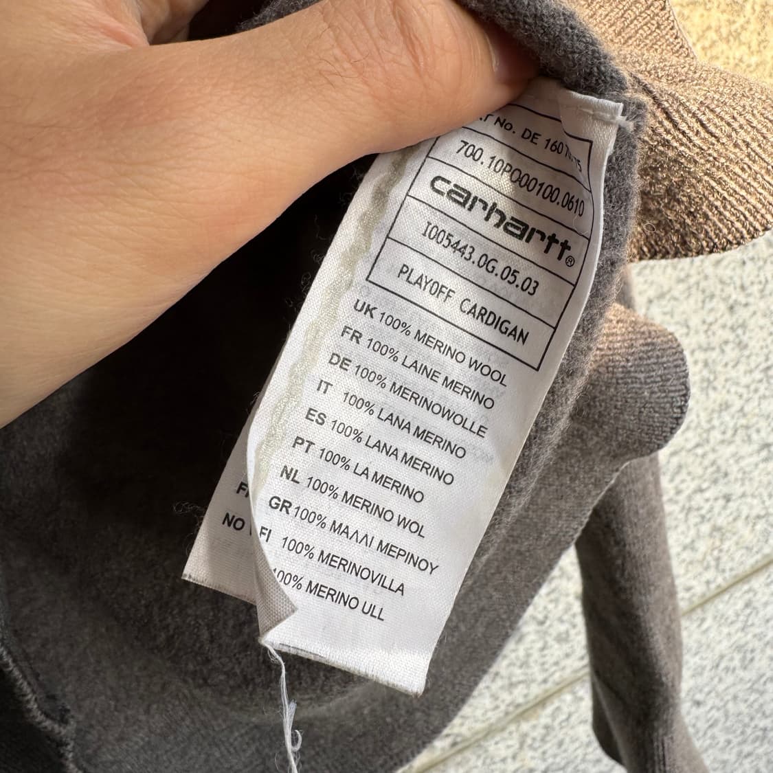 칼하트 플레이오프 로고 메리노 울 가디건 상품이미지10