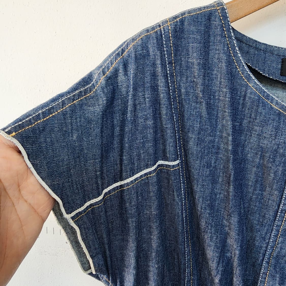 SATIN 데님 벨트 원피스 상품이미지3