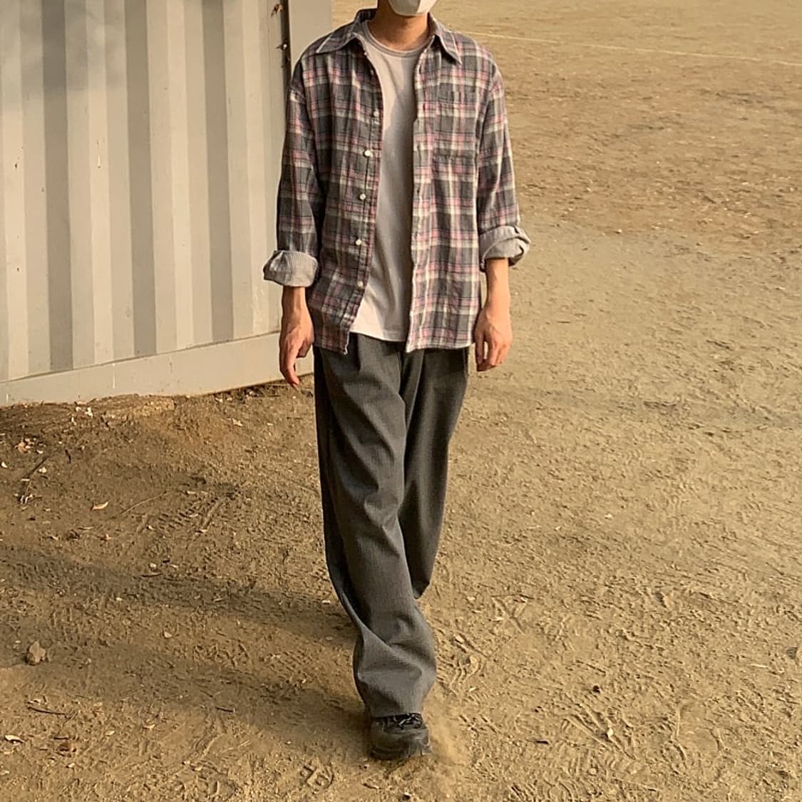 해칭룸 아카이브 셔츠 핑크 그레이(3) 상품이미지6