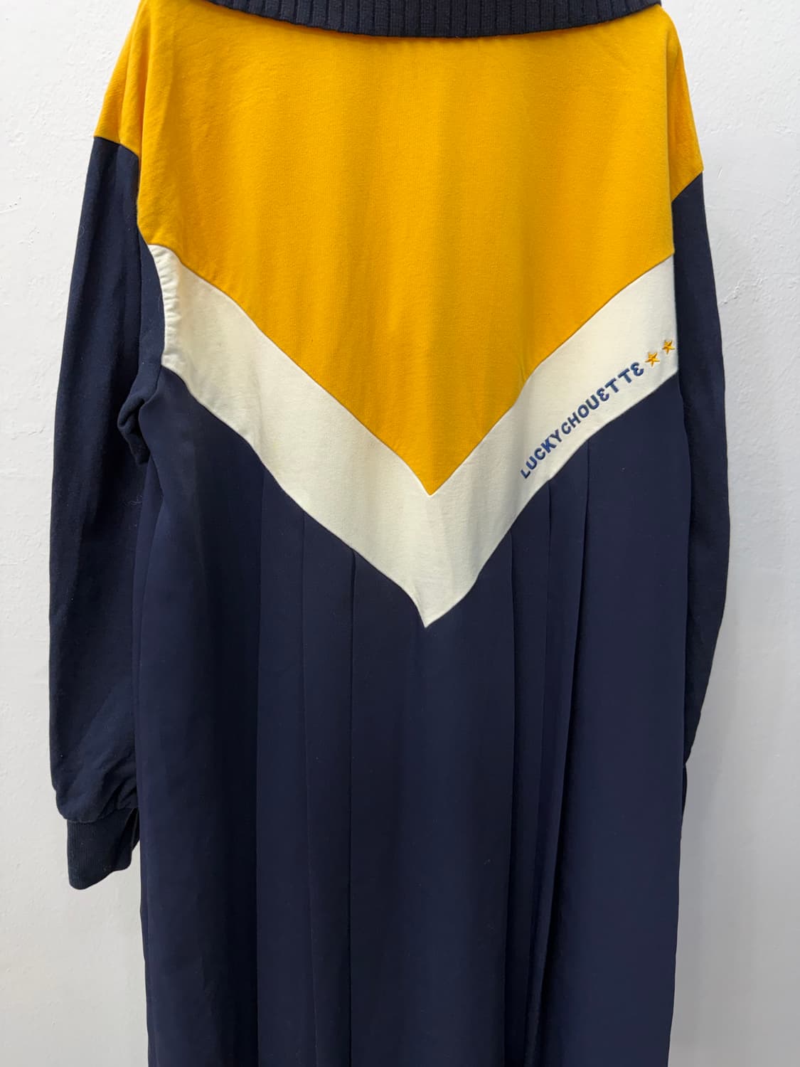 정품) 럭키슈에뜨 카라넥 주름 원피스 36 상품이미지6