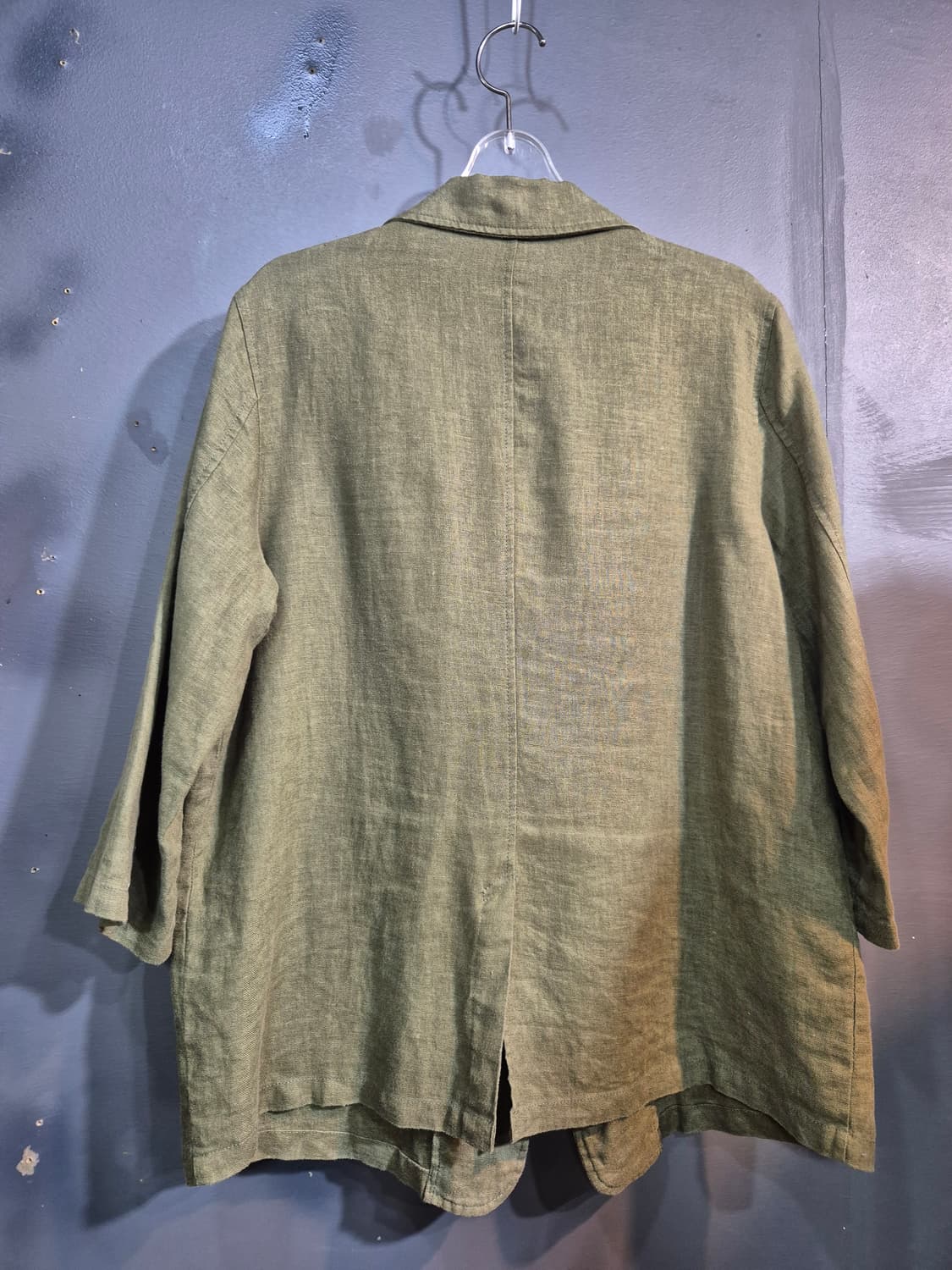 면린넨 혼방 자켓 카키색 S 상품이미지2