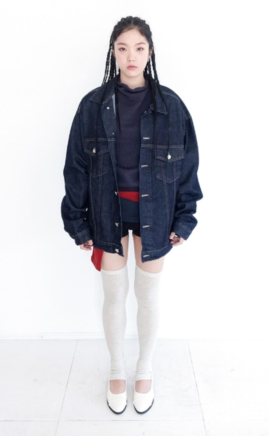 faerie hole gauze long warmer BLACK 상품이미지4