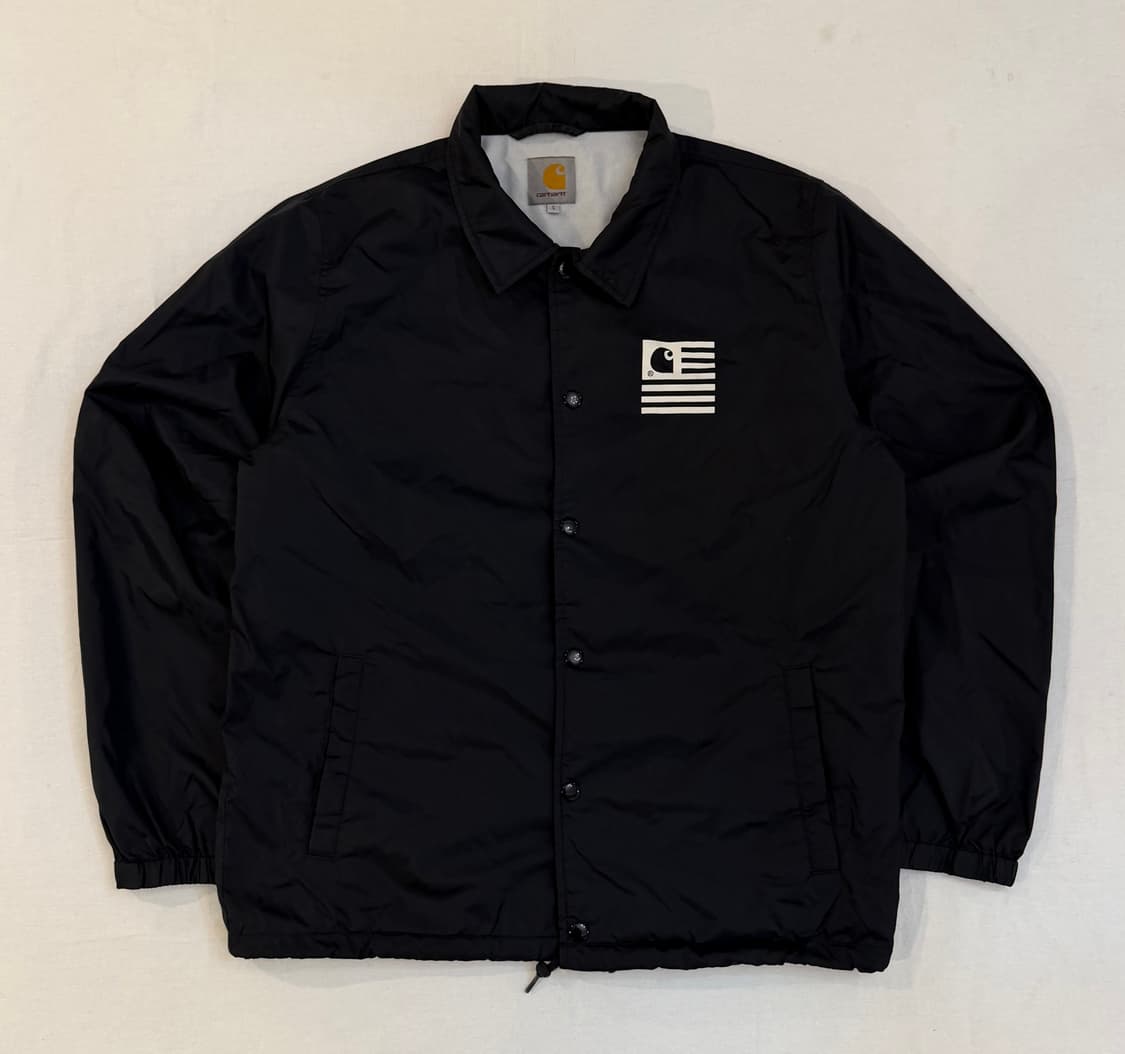 칼하트 WIP 성조기 프린팅 코치자켓 블랙 상품이미지2