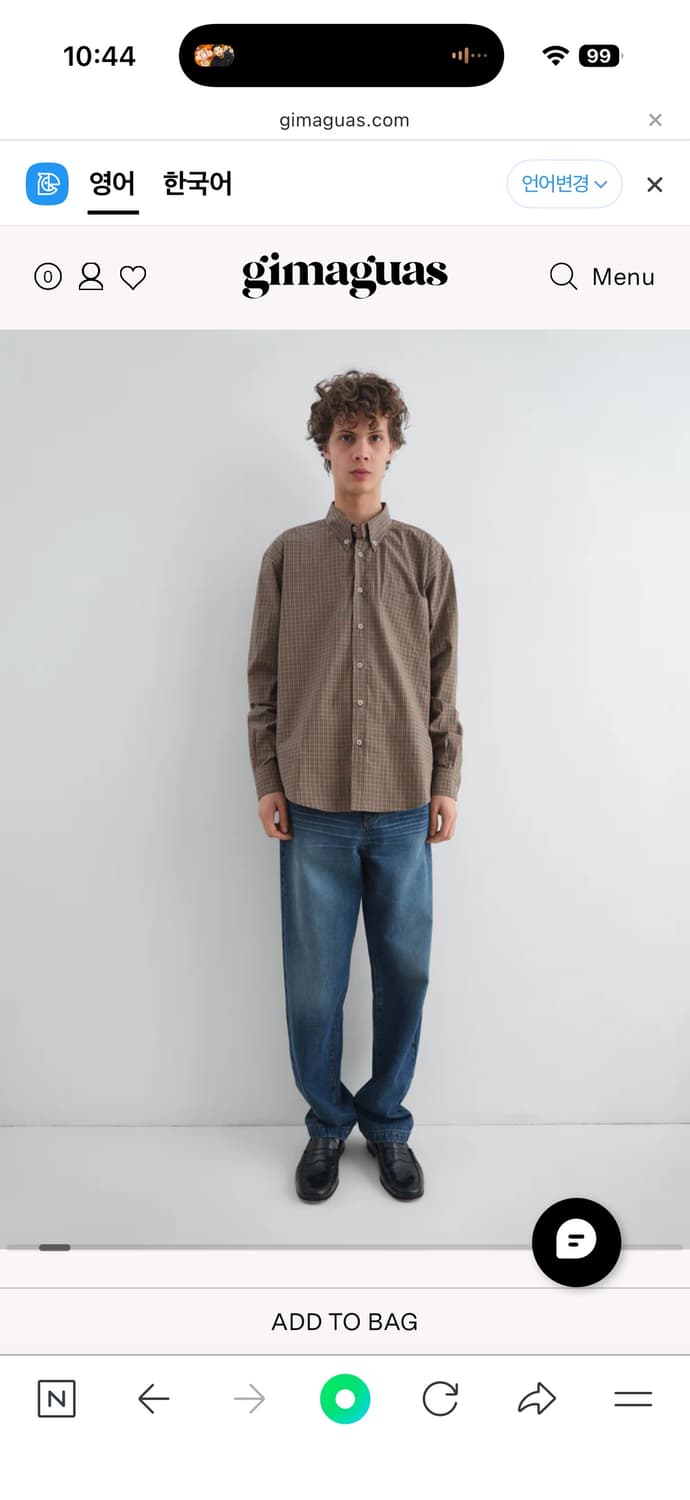(XS) 기마구아스 evan shirt brown 상품이미지4