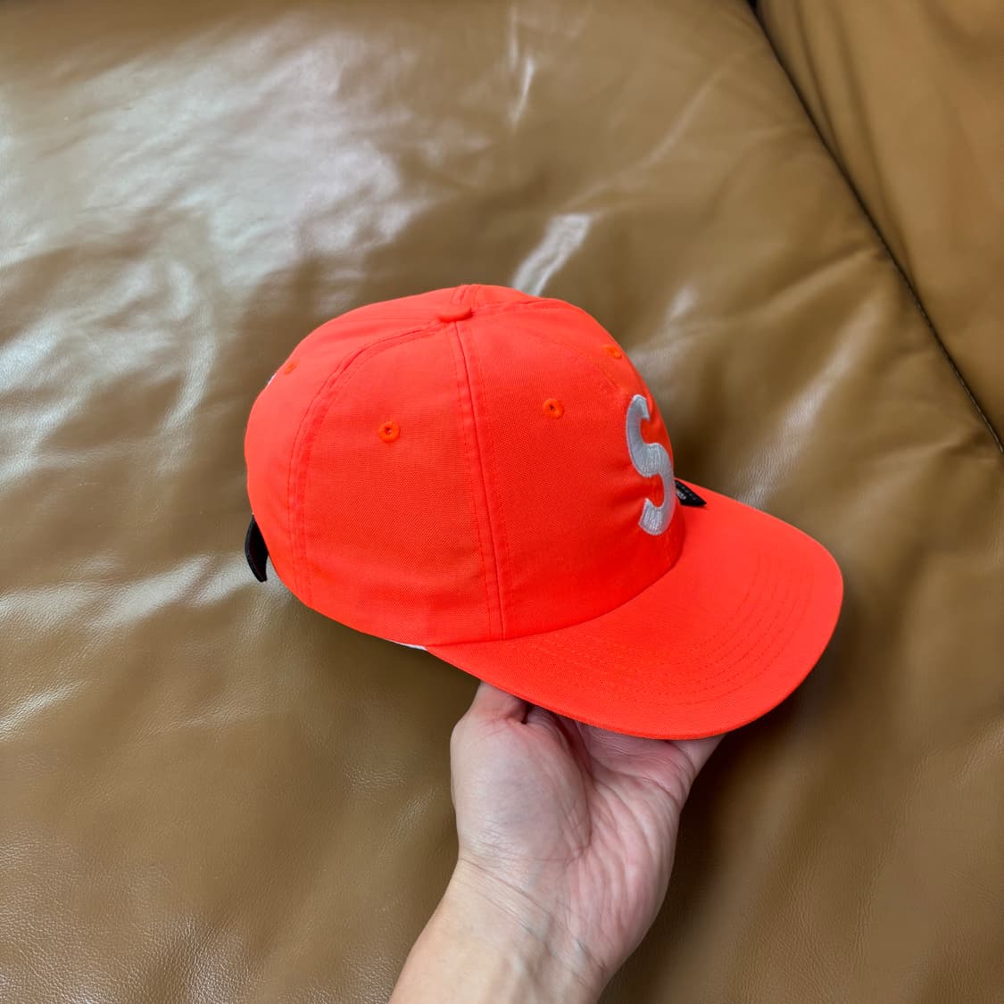 Supreme 슈프림 코듀라 오렌지 S로고 6패널 볼캡 모자 Orange 상품이미지3