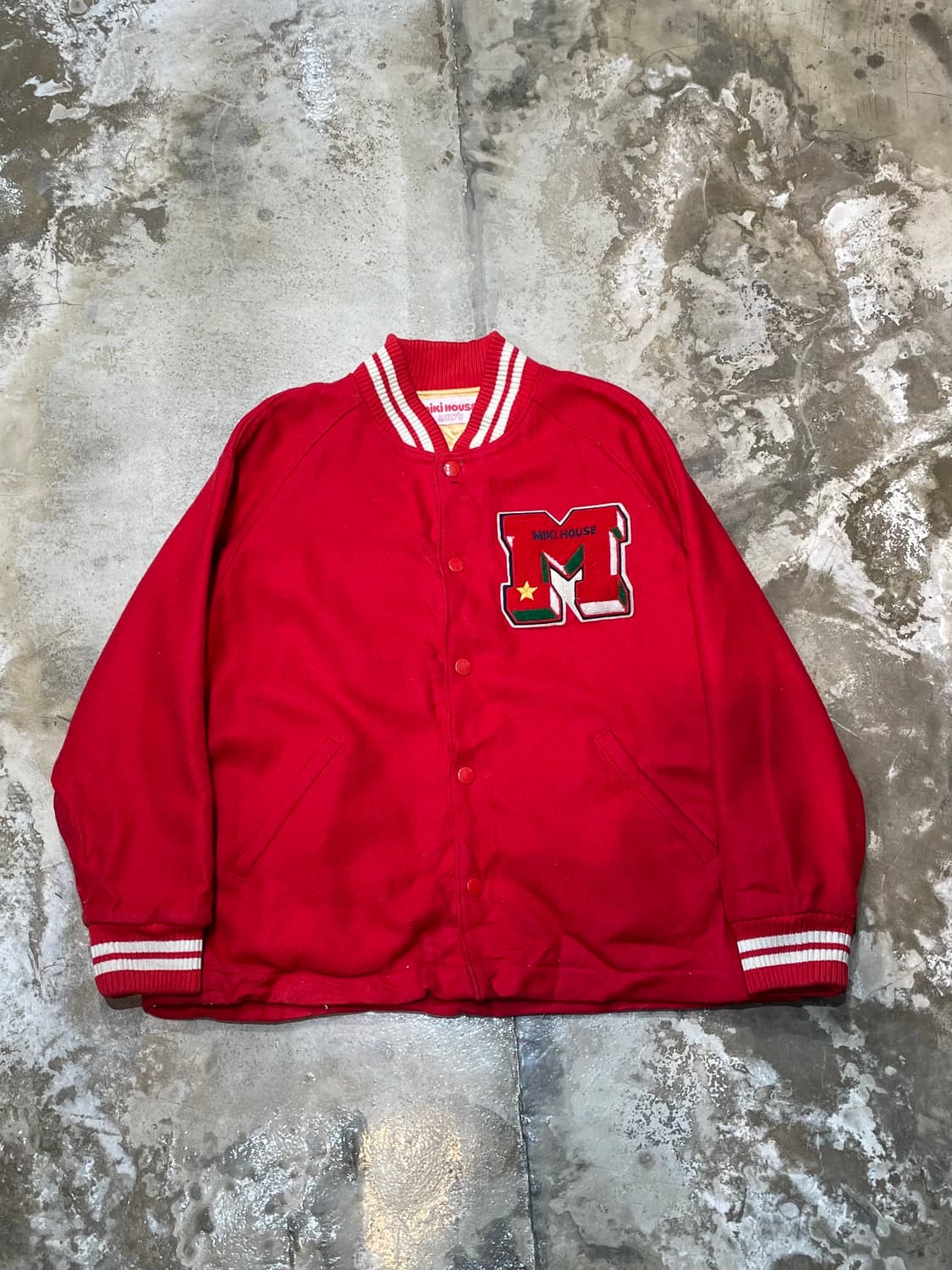 미키하우스 빅로고 울 레드바시티 자켓  상품이미지1
