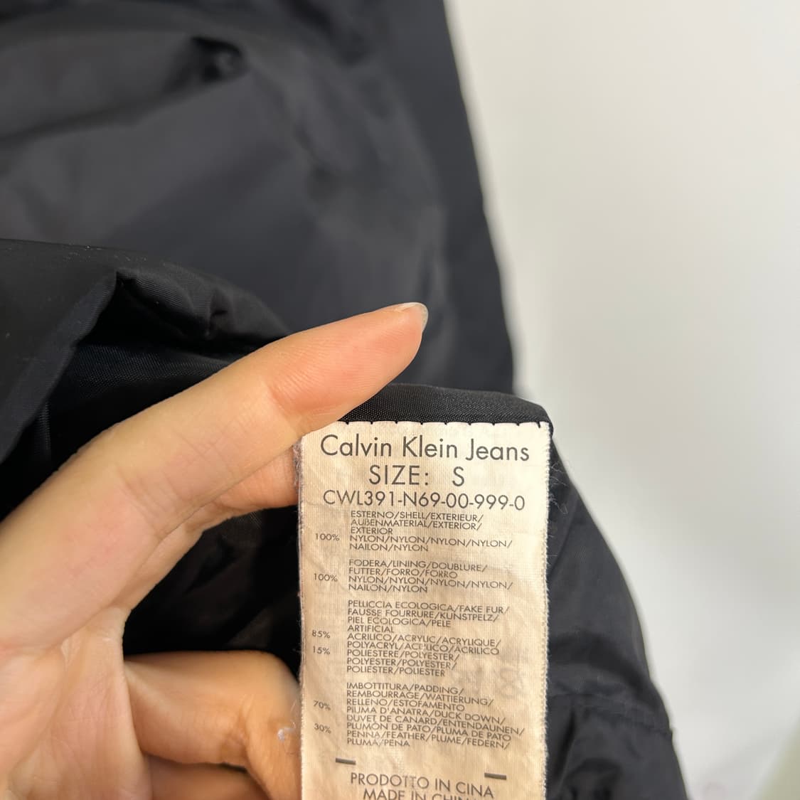 켈빈클라인 진스 여성 덕다운 패딩 S 네이비 상품이미지4