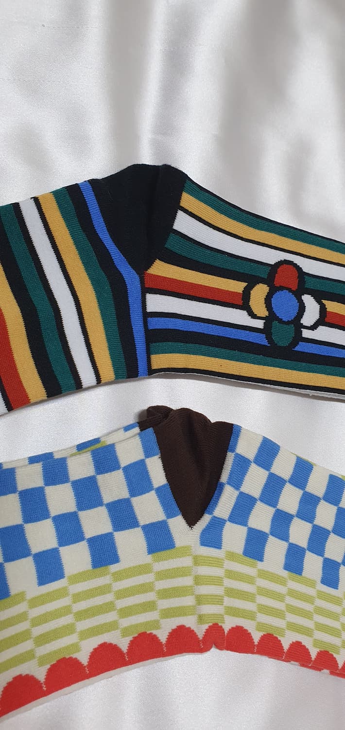  블루 그린 체크 CONNISTINE MUSEUM 코니스틴 뮤지엄 양말 상품이미지3