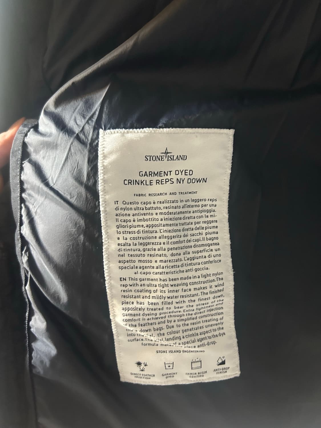 스톤아일랜드 크링클랩스 패딩 XL 블랙 상품이미지5