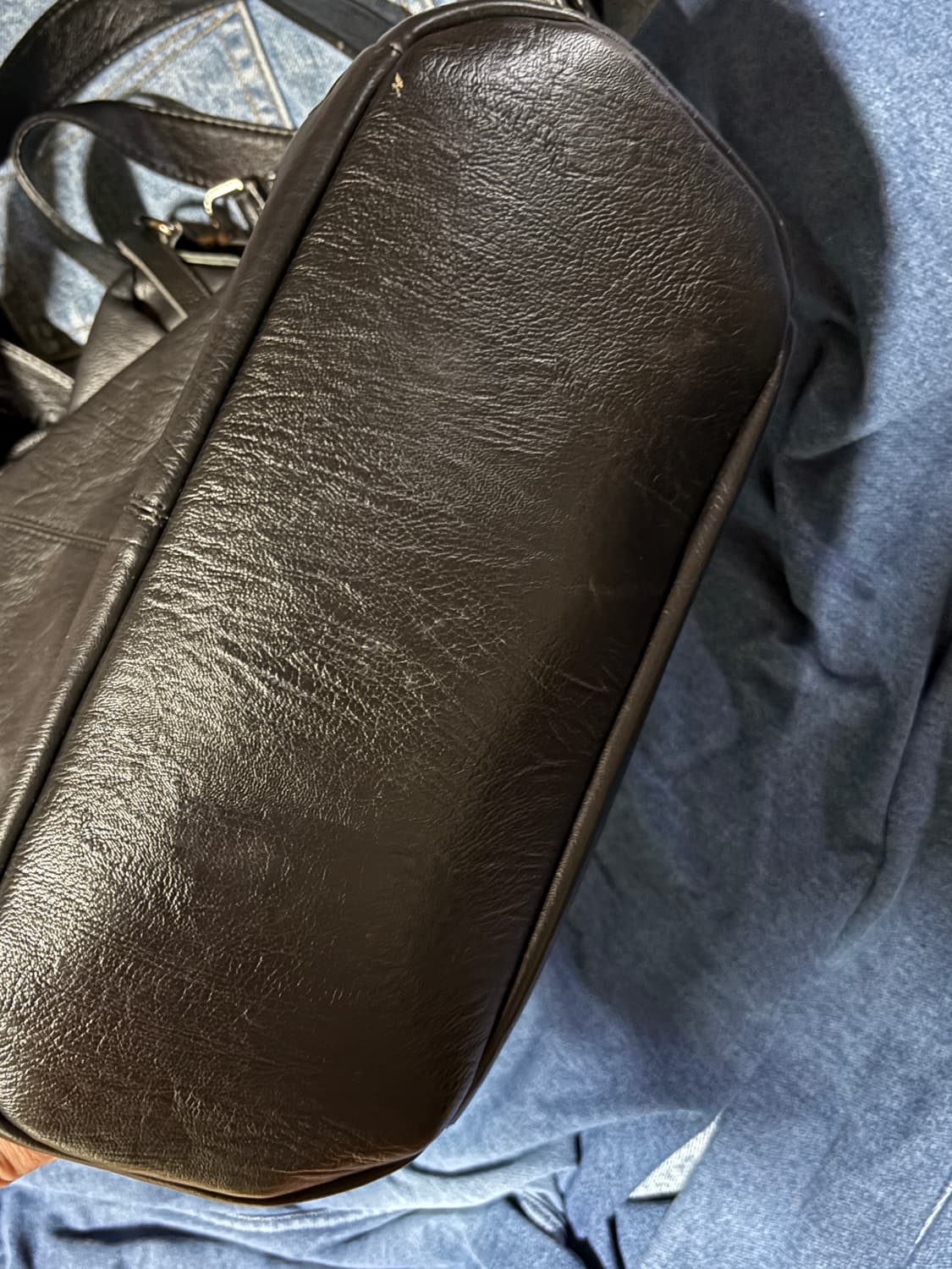 basic black leather back pack 상품이미지6