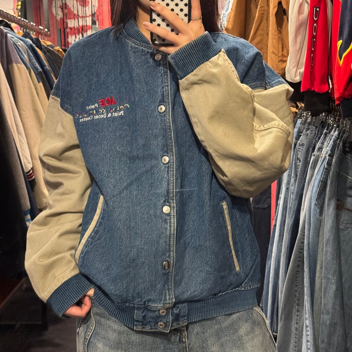 [IM] 빈티지 데님 바시티자켓 상품이미지1