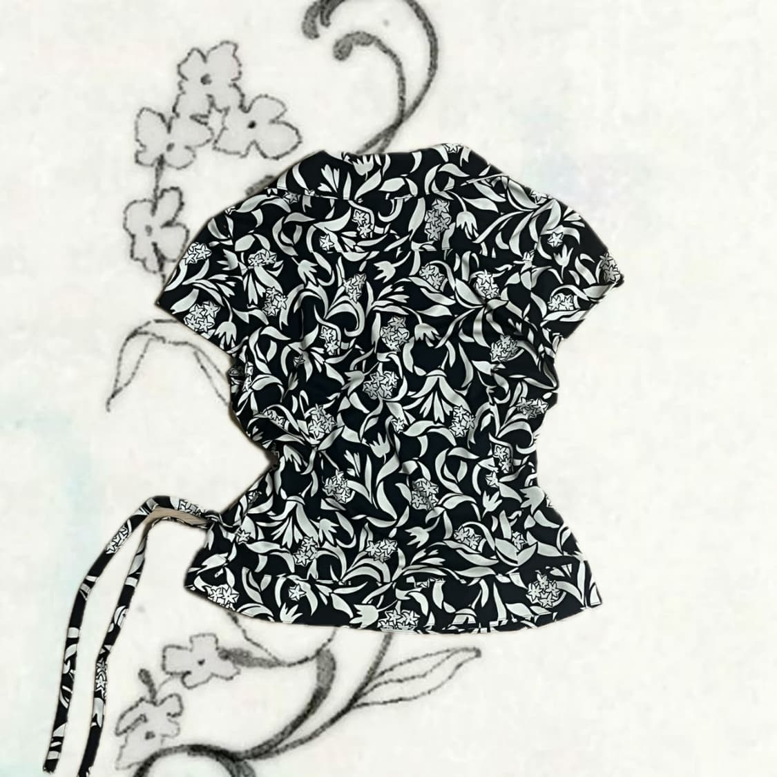 •Japanese vintage• 오리엔탈 반팔 블라우스 상품이미지2