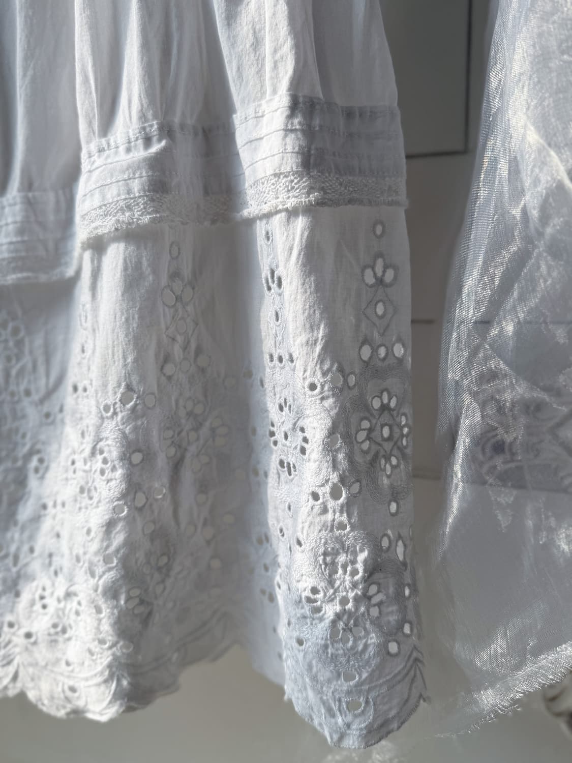 Linen Crochet Punching Skirt 0295 상품이미지4