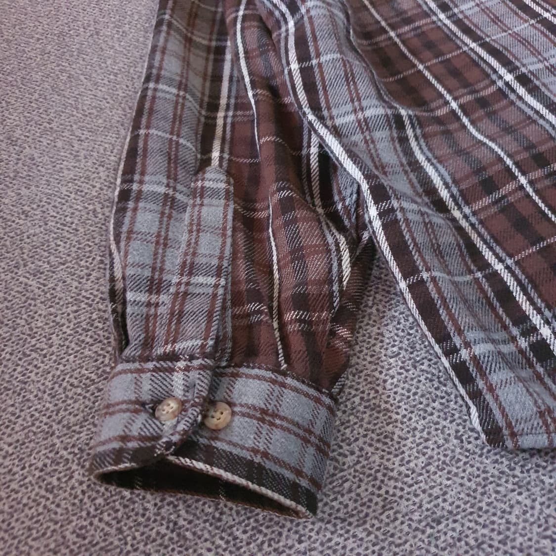 90s us made 칼하트 헤비웨이트 브라운  플라넬 셔츠 상품이미지9
