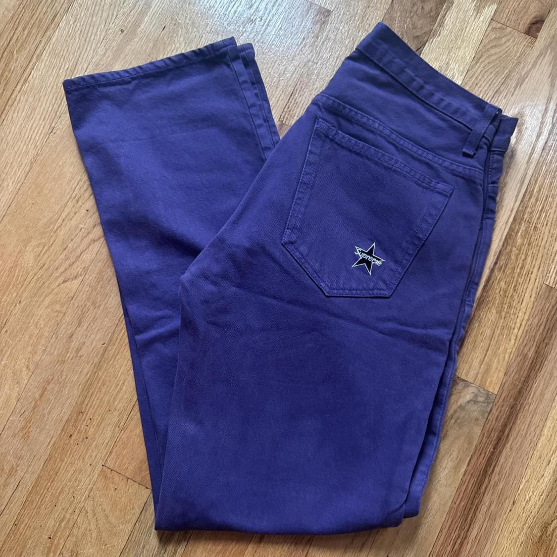 슈프림 워시드 스타 데님 팬츠 퍼플 상품이미지1