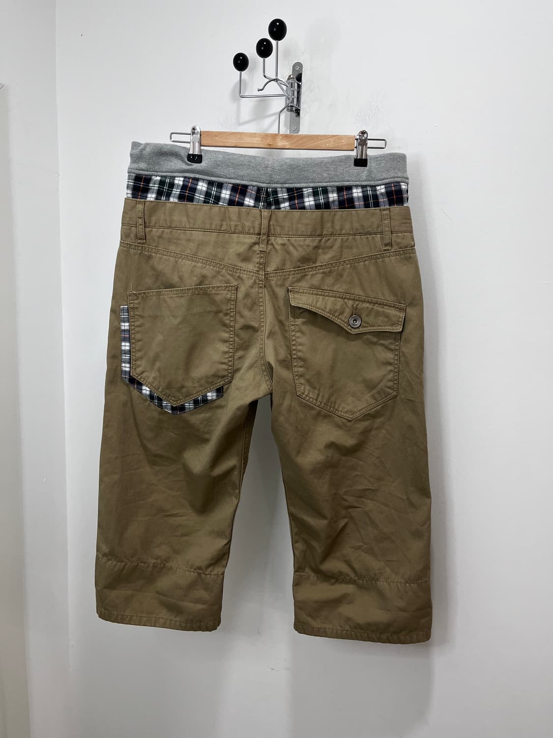 체크 레이어드 7부 카프리 팬츠 상품이미지5