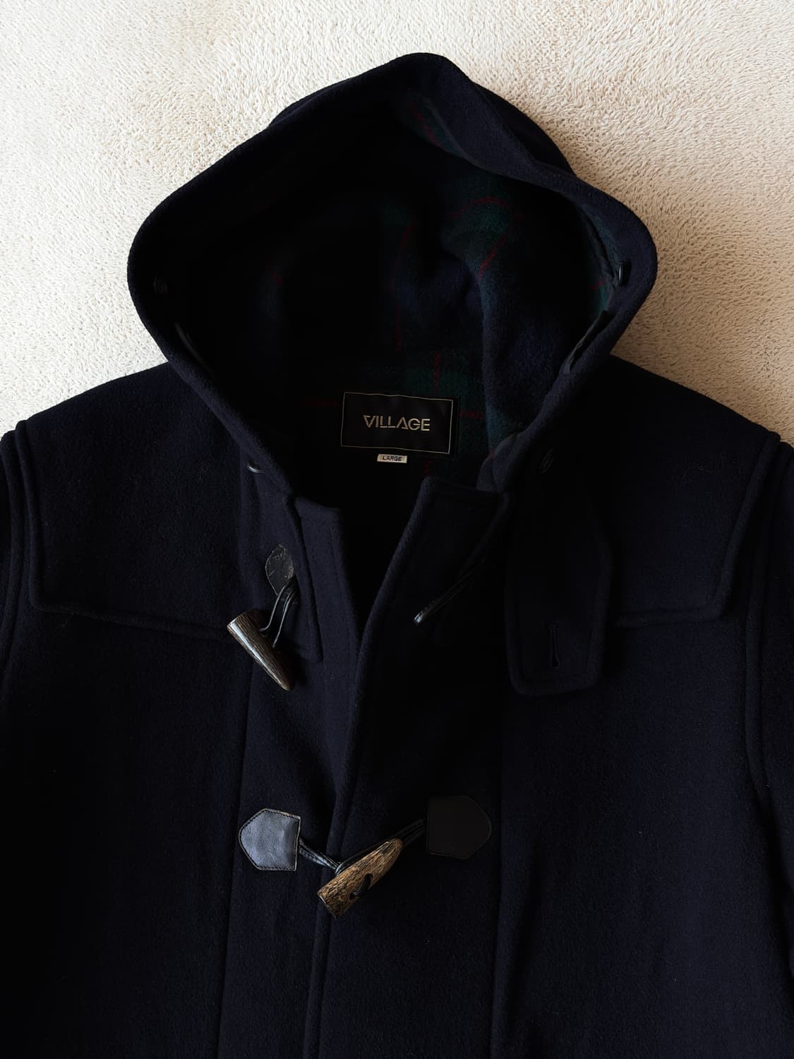 JAPAN 울·큐프라 후드 더플코트 상품이미지1