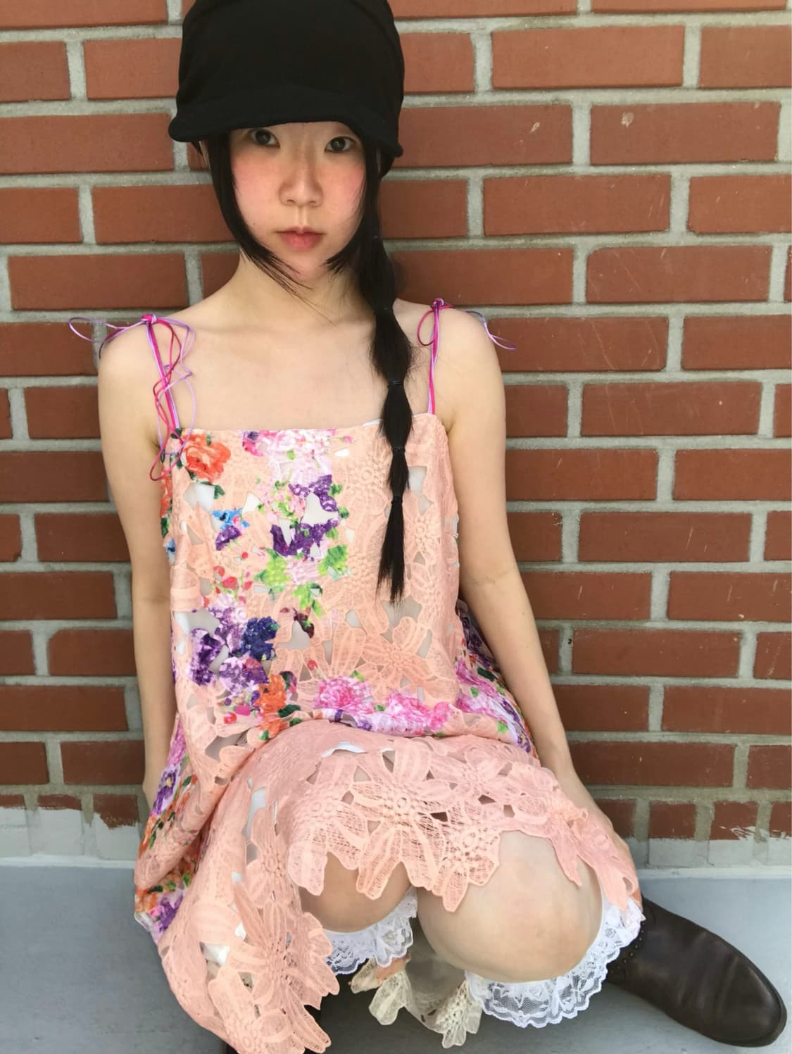 vintage flower pattern lace one-piece 상품이미지3