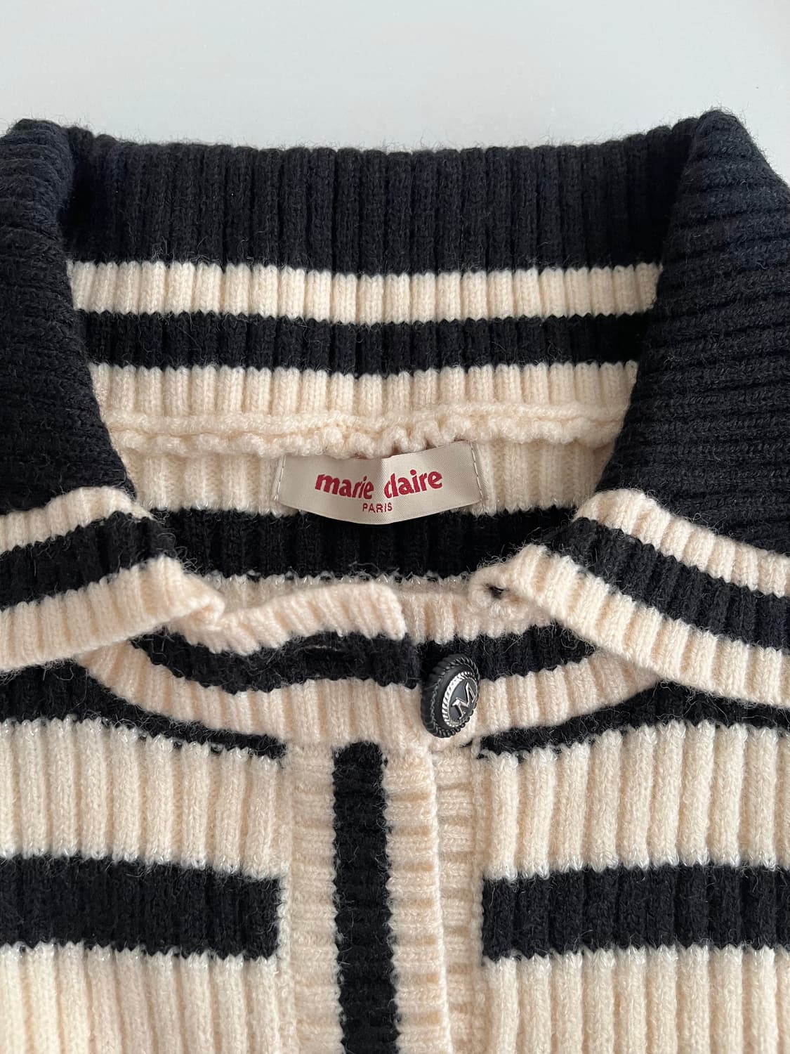 F) 마리끌레르 와이드 카라 스트라이프 가디건 상품이미지4