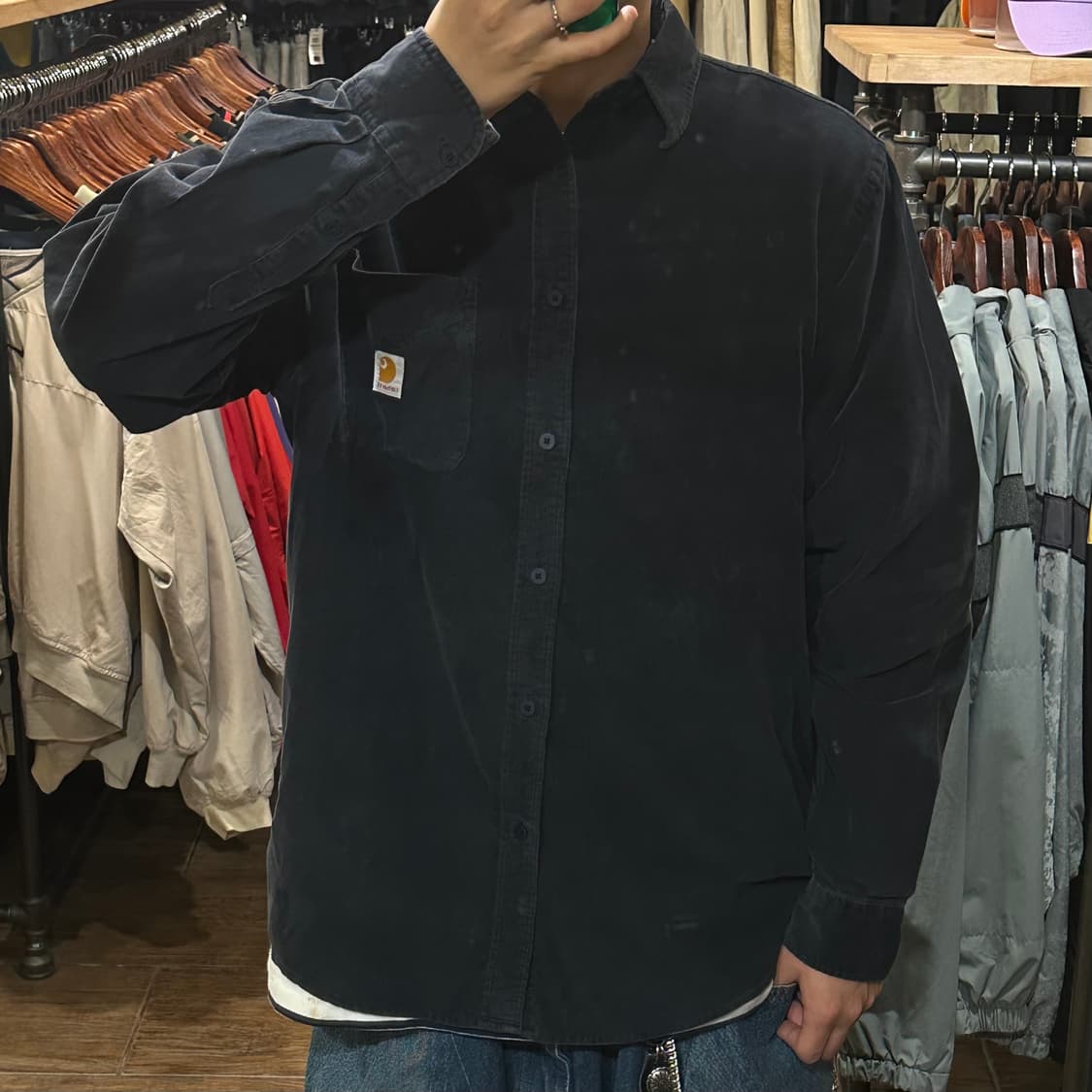 [HI] 칼하트 코듀로이 긴팔셔츠 블랙 상품이미지2