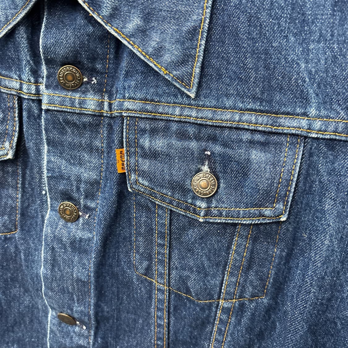 70s 리바이스 오렌지택 트러커 데님 베스트 상품이미지3