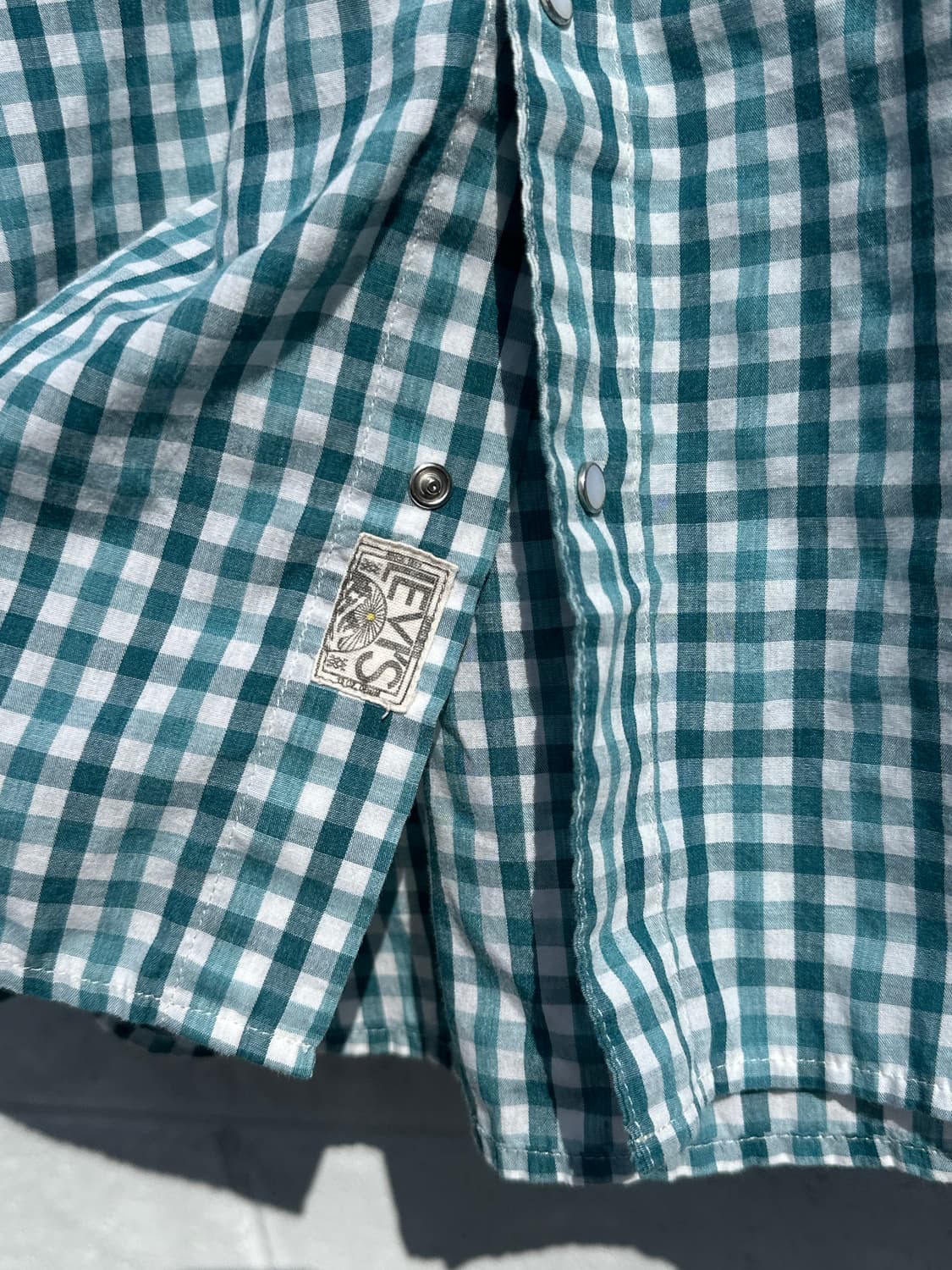 리바이스 블루그린 깅엄 체크 웨스턴 셔츠 상품이미지4