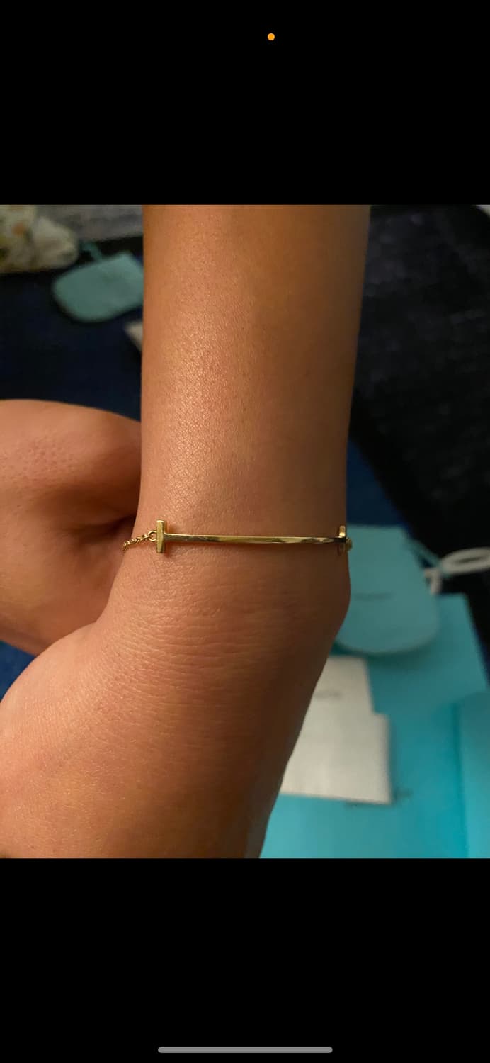 [정품] 티파니 T 스마일 스몰 브레이슬릿 옐로우골드 S사이즈 / SSS 상품이미지2