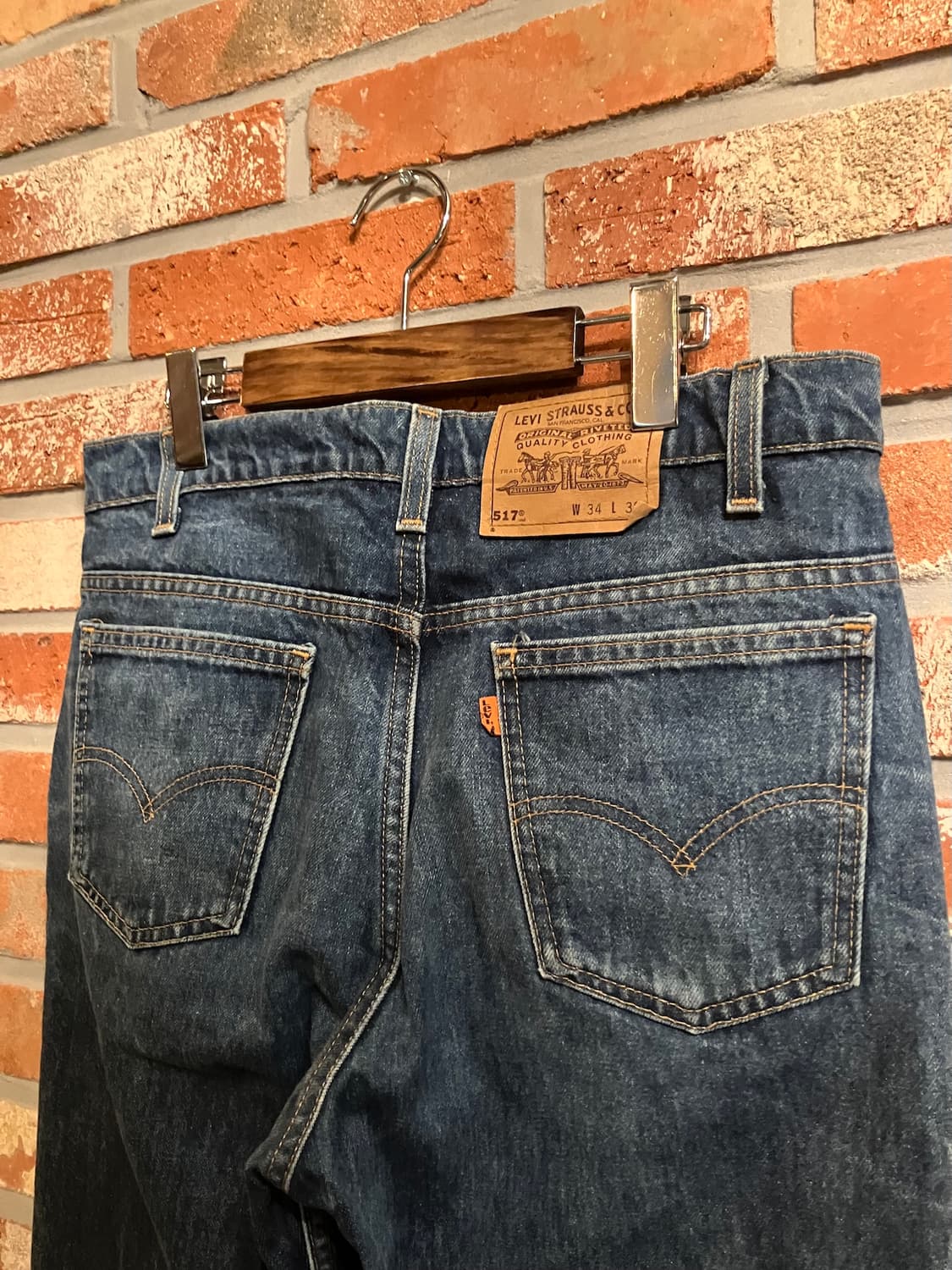 90s USA 빈티지 리바이스 517 오렌지탭 부츠컷 데님 팬츠 상품이미지6