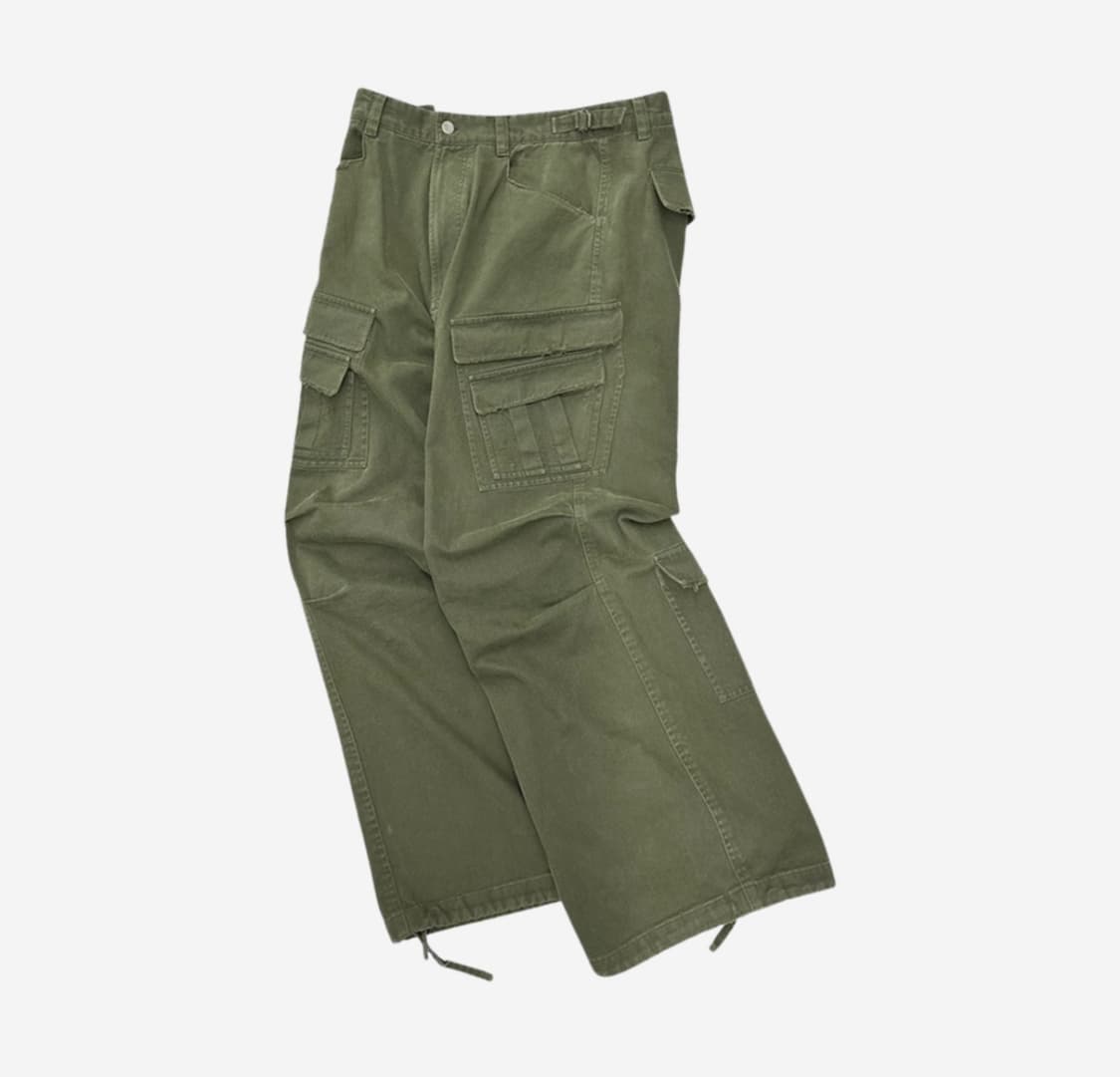 논노드 더블 포켓 카고 팬츠 빈티지 카키 1 size 상품이미지1