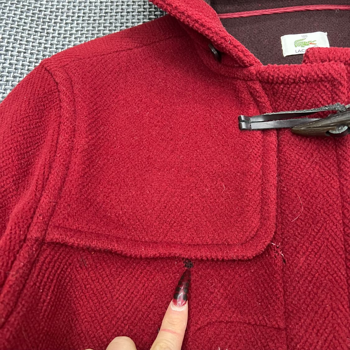 라코스테 버건디 모직 떡볶이 코트 100 상품이미지3