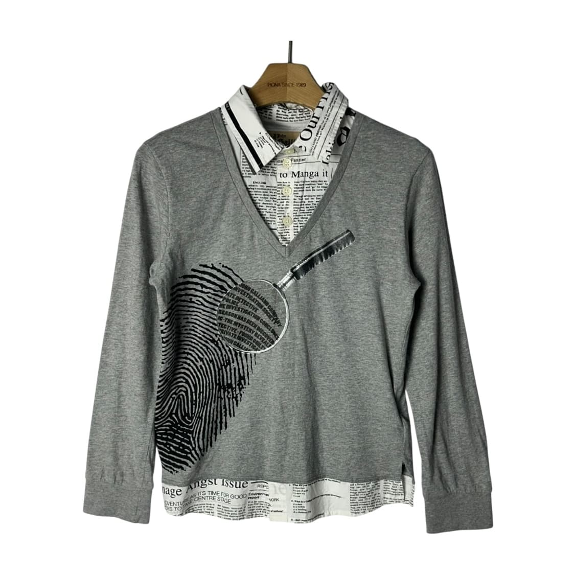 [John Galliano] 존 갈리아노  프린팅 레이어드 V넥 롱슬리브 상품이미지1