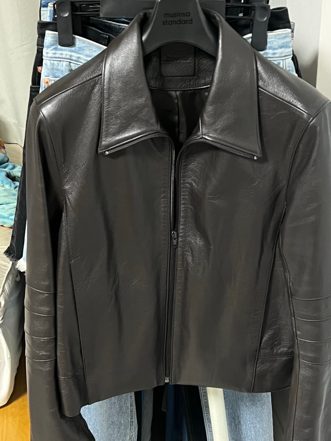 머듈 014 appendix leather jacket / brown 1 상품이미지2