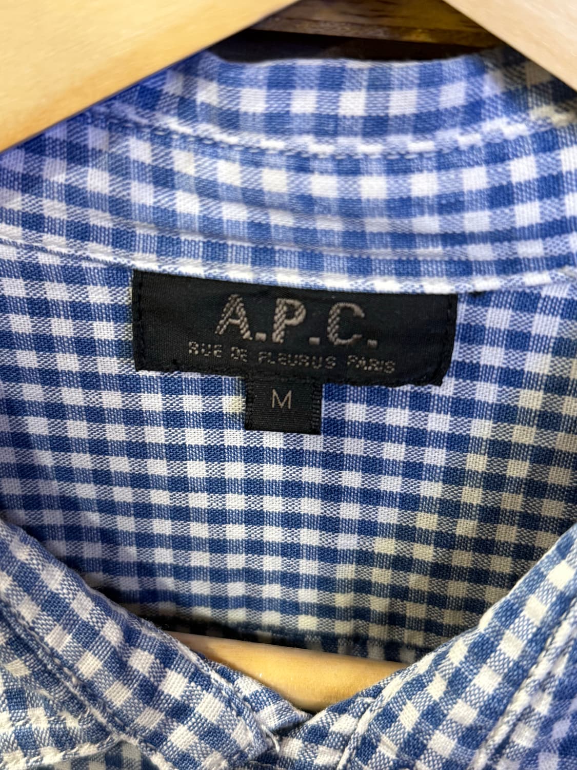 아페쎄 네이비 깅엄체크 셔츠 상품이미지2