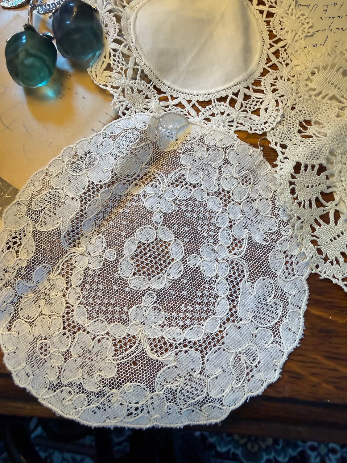 프랑스 앤틱 린넨 레이스 도일리 3종 세트 상품이미지2