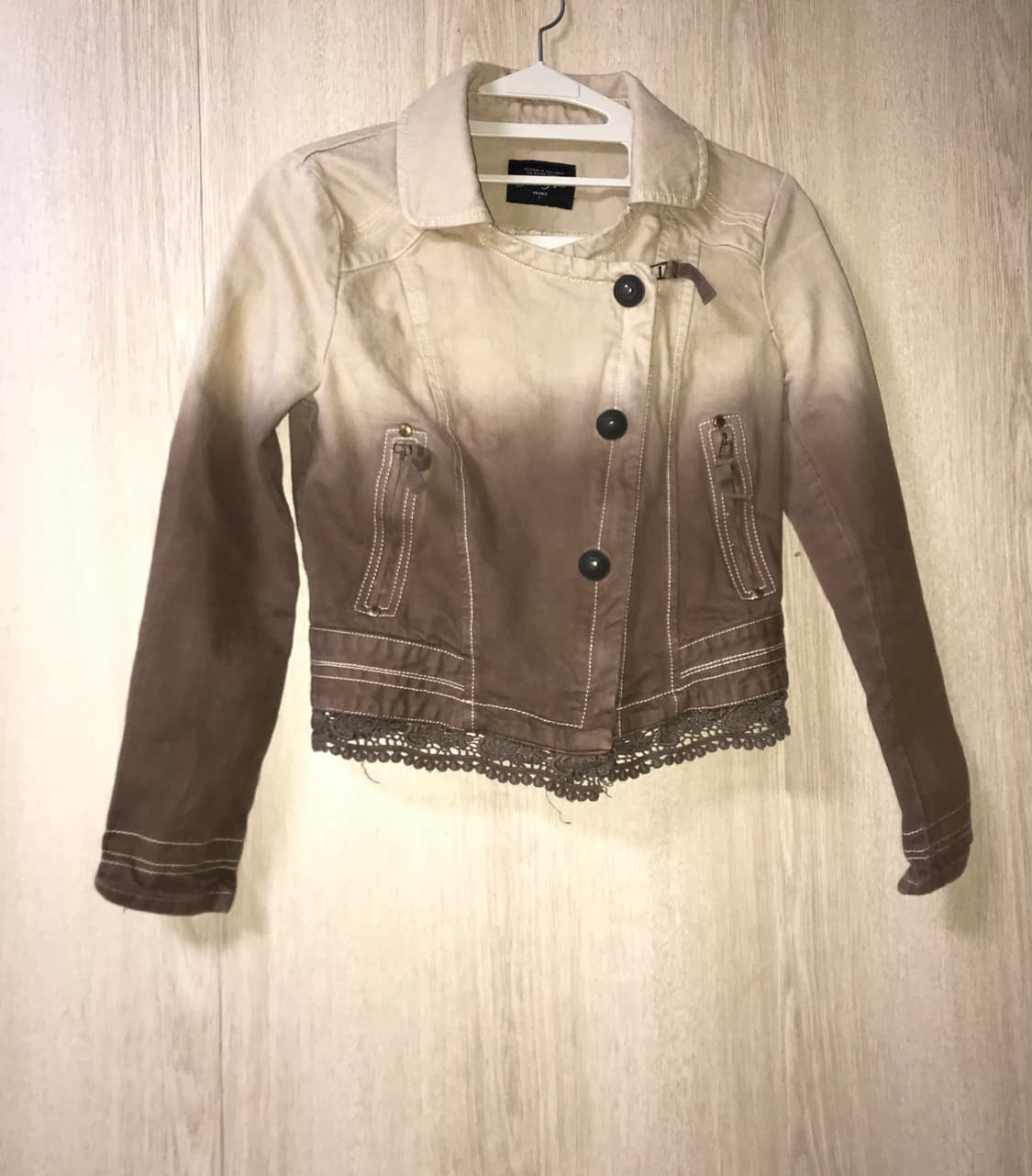 빈티지 사이드 배색 자켓 집업 투톤 라이더 레이스 상품이미지2