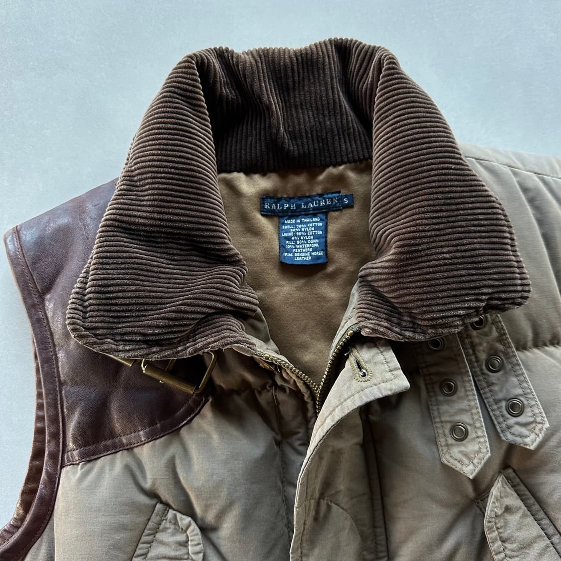 [S]폴로 랄프로렌 레더 푸퍼 헌팅 베스트 상품이미지6