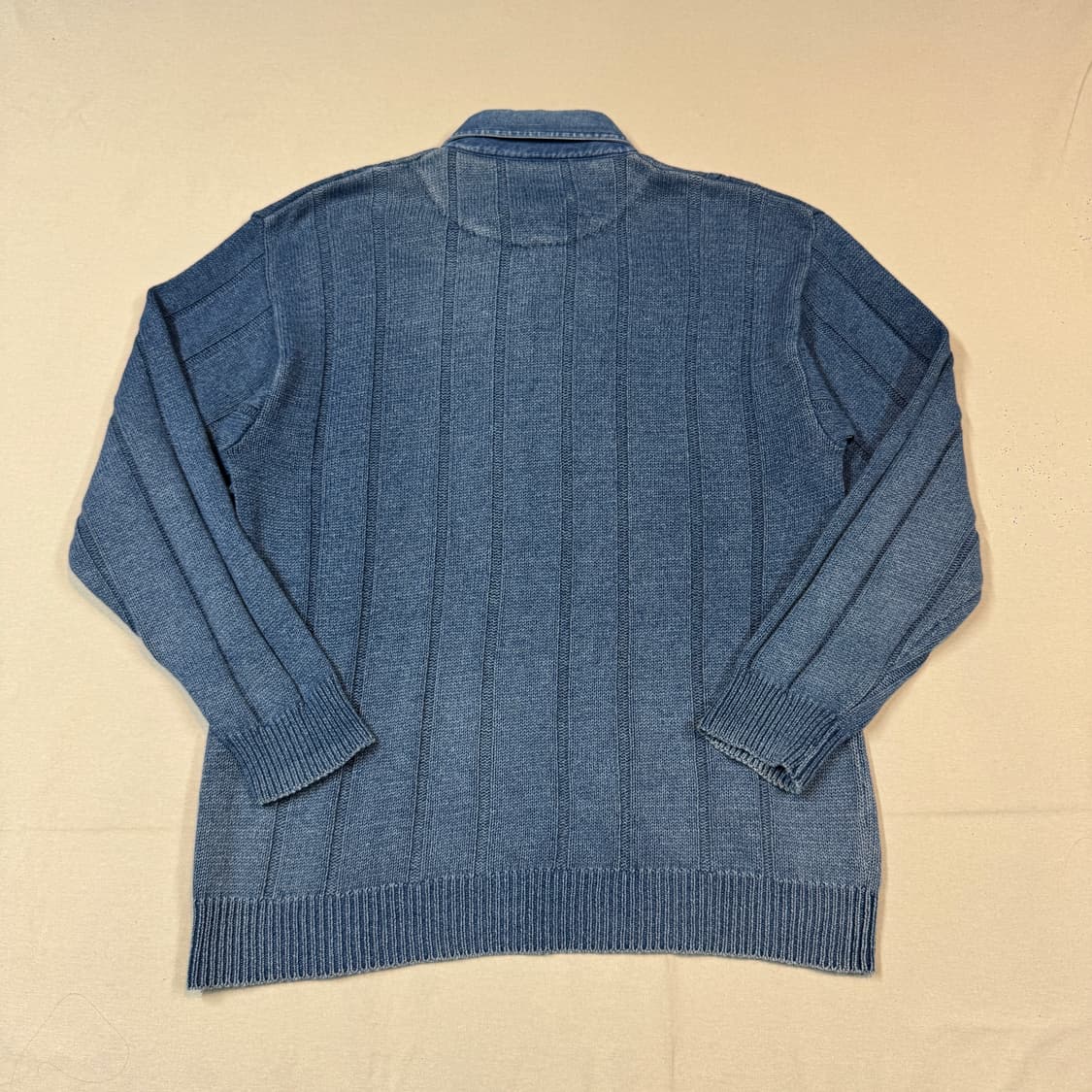 M) Blue Willi's 인디고 코튼 케이블 헨리넥 니트 상품이미지5