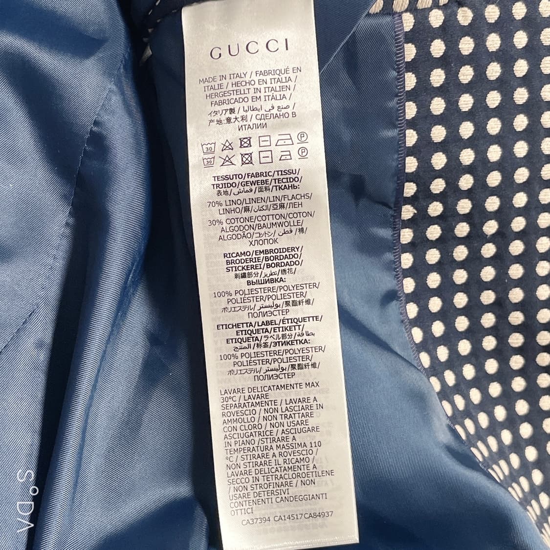 구찌 네이비 도트패턴 블레이저 자켓 상품이미지10