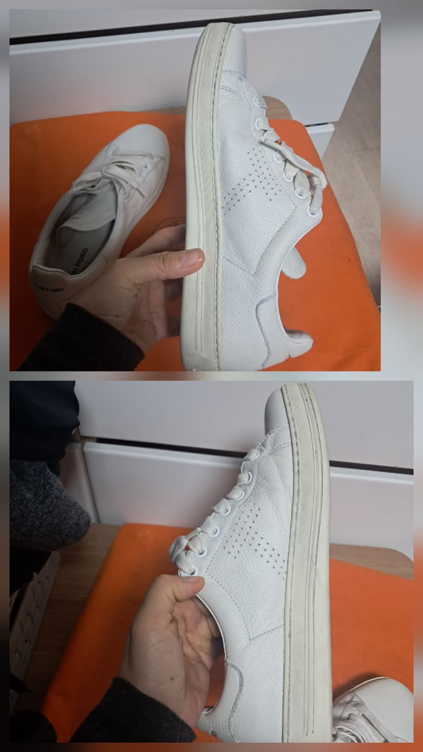 톰포드 화이트 레더 스니커즈 6.5(약250) 상품이미지6