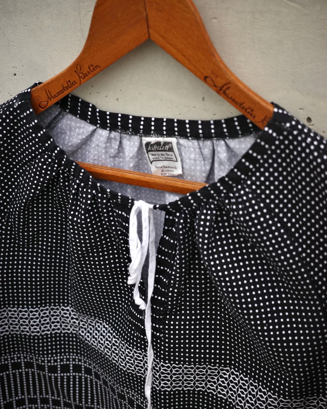 70s 유럽 도트 패턴 페전트 블라우스 상품이미지2