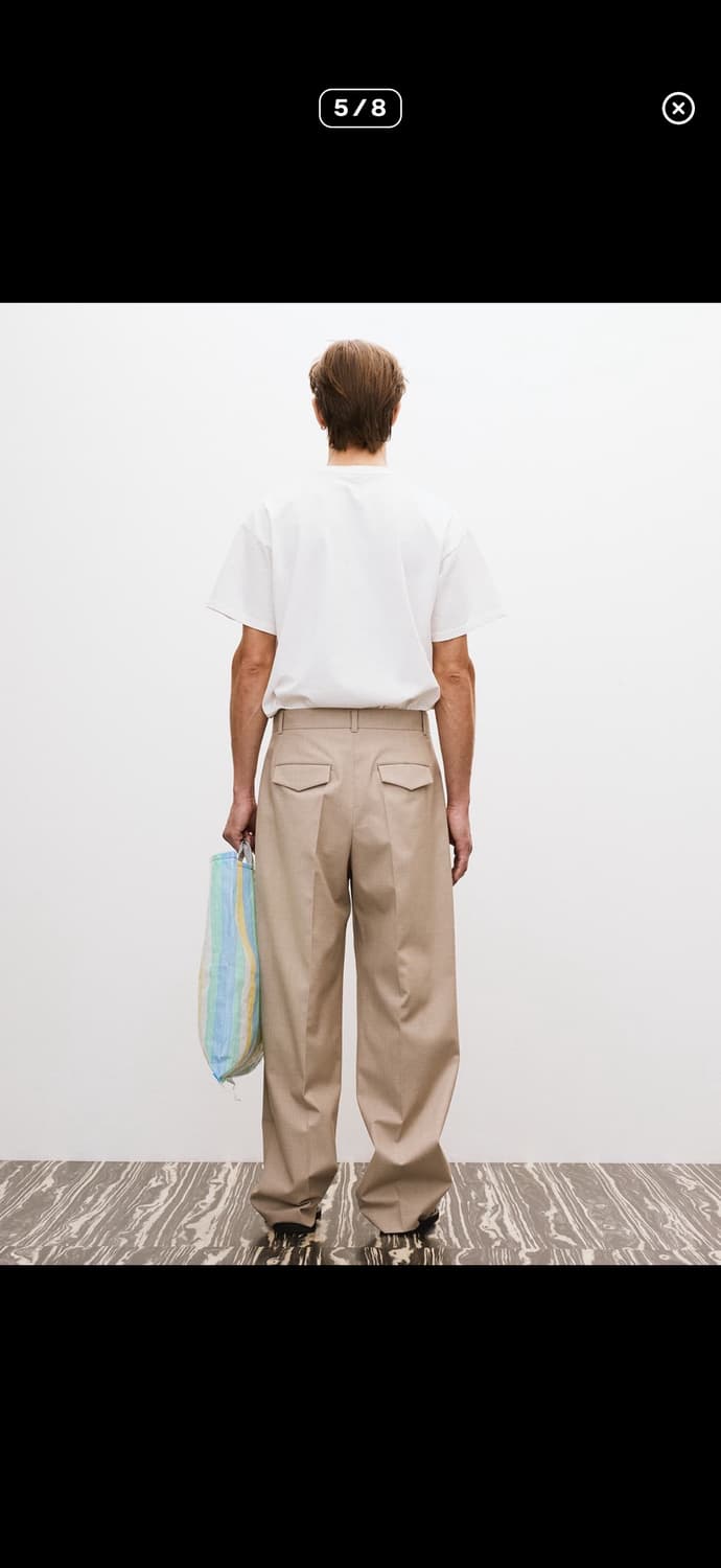 구매) 렉토 25SS 더블 플리티드 와이드 팬츠 (세피아 베이지) L 상품이미지3