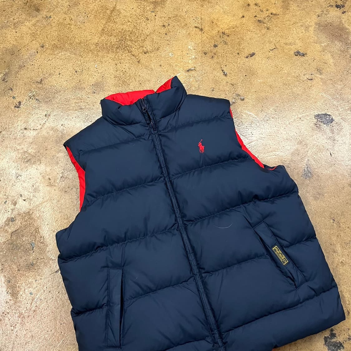 폴로 랄프로렌 양면 네이비 레드 리버시블 패딩 조끼  상품이미지1